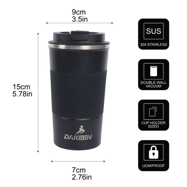 DAKEEN Travel Coffee Mug Stainless Steel Vacuum Ice and Hot Drinks - Image 3