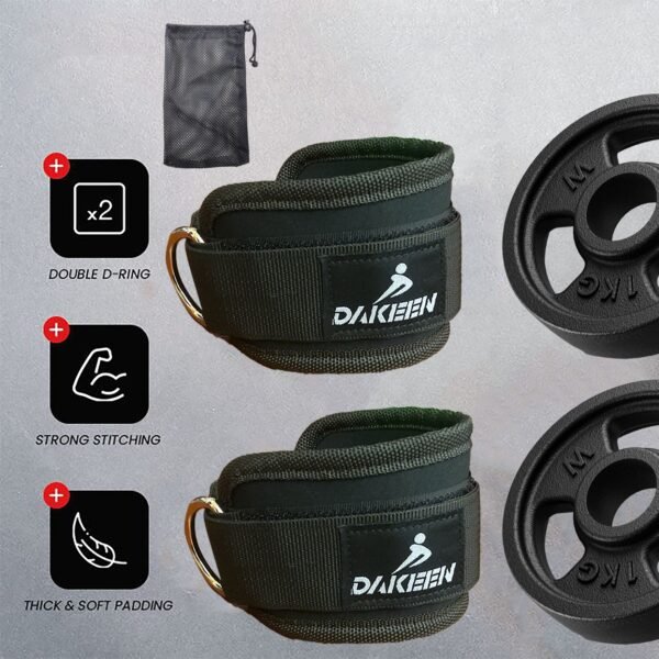 DAKEEN Fitness Ankle Straps for Cable Machines with bag - Image 2